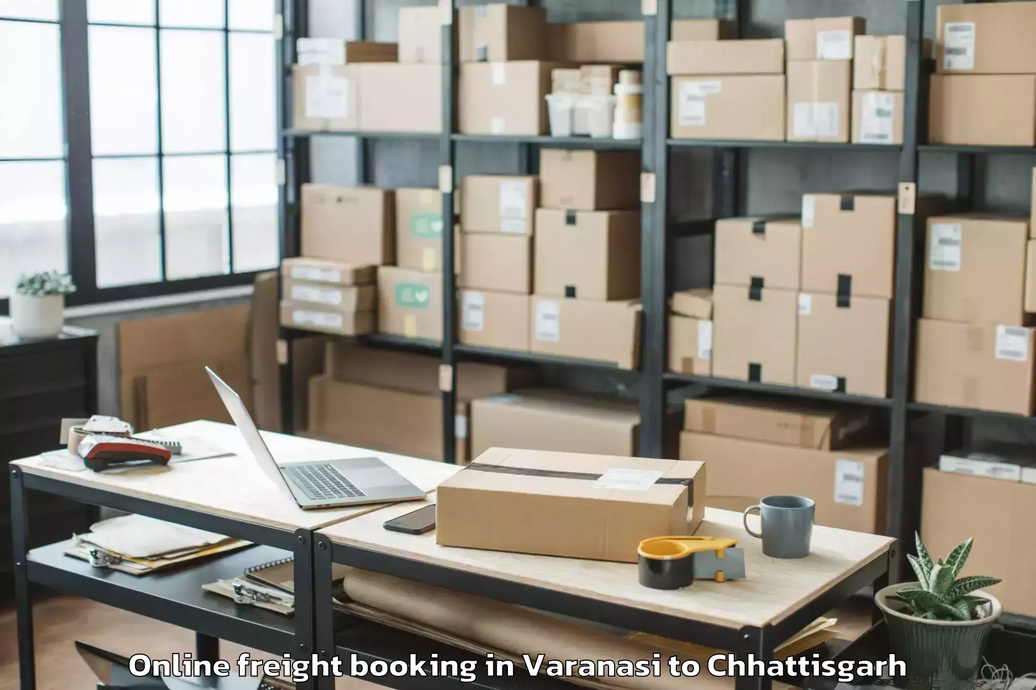 Varanasi to Simga Online Freight Booking Booking